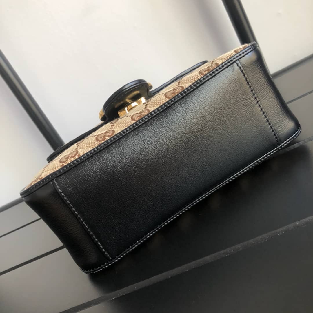 Gvc*1 GG Marmont Mini Top Handle Bag Replica Black 583571