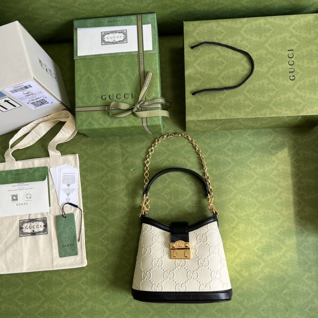 Gvc*1 Small GG White 675788 Replica Shoulder Bag