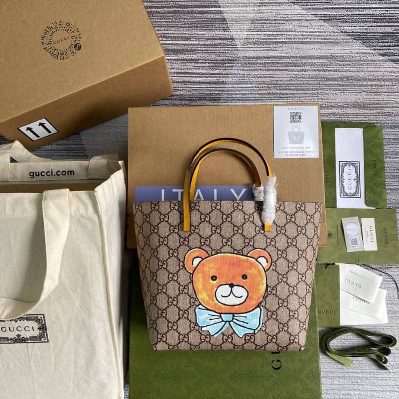 Gvc*1 Children GG Svp*me Canvas Replica Tote Brown 410812