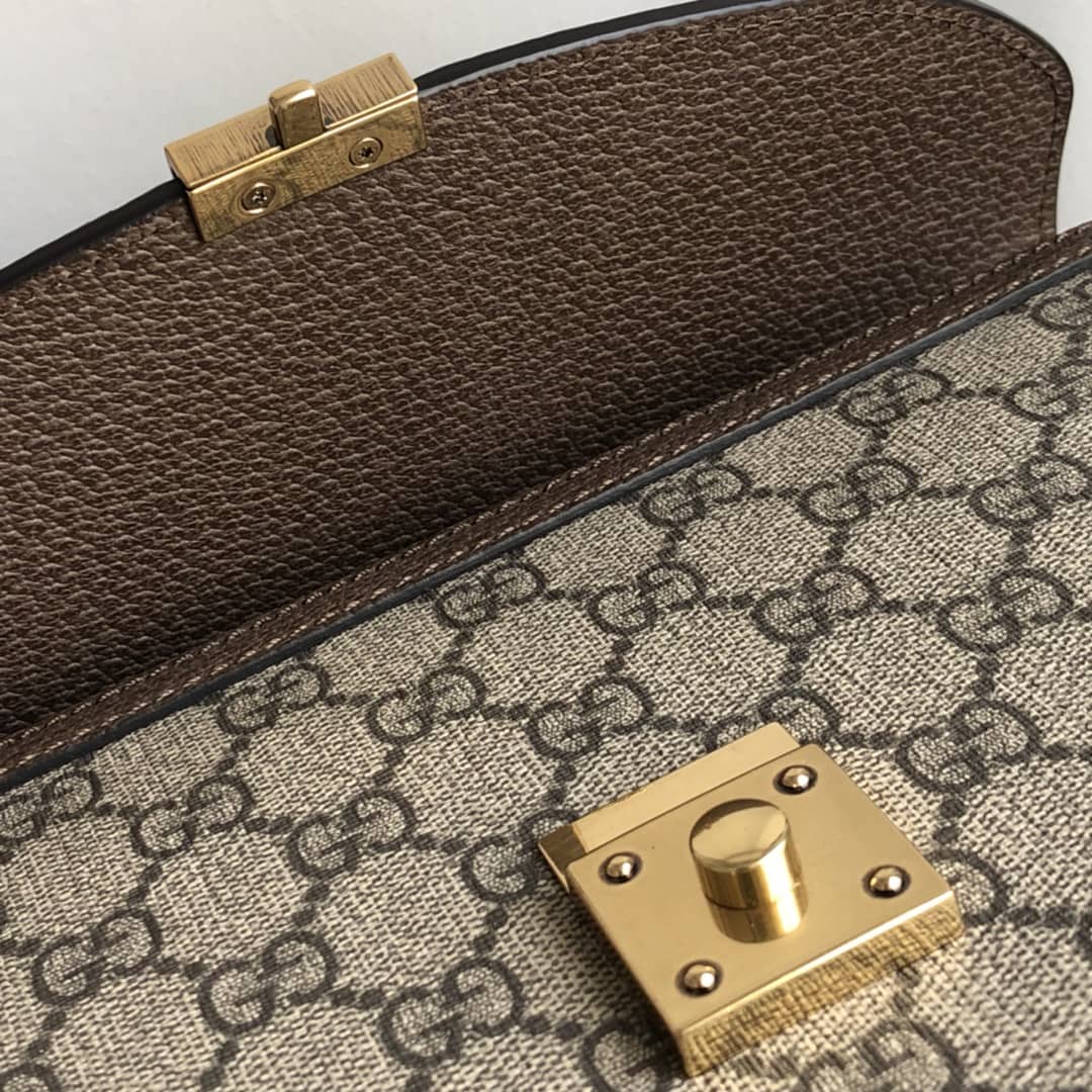 Gvc*1 Ophidia Small Top Handle Bag Replica Brown 651055