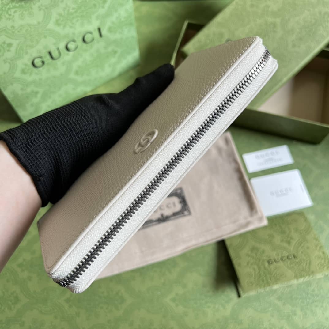 Gvc*1 GG Marmont Leather Zip Long Wallet Replica 456117