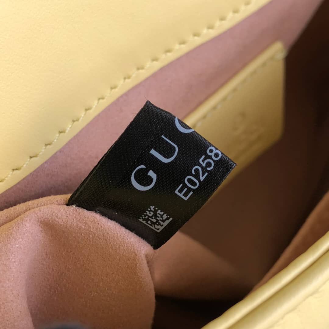 Gvc*1 GG Marmont Mini Leather Top Handle Bag Replica Yellow 547260