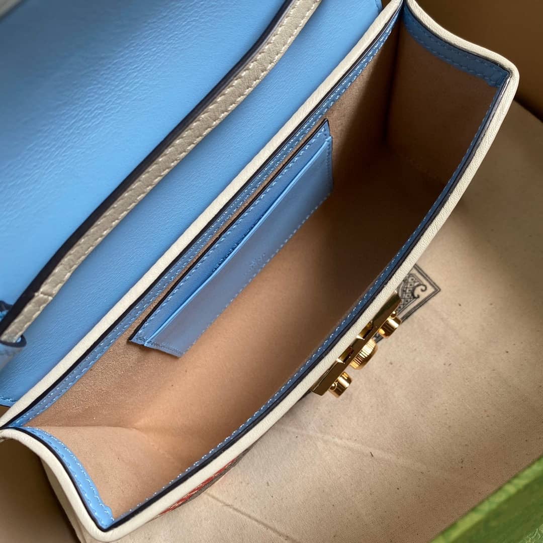 Gvc*1 GG Svp*me Canvas Padlock Mini Shoulder Bag Replica Blue 652683