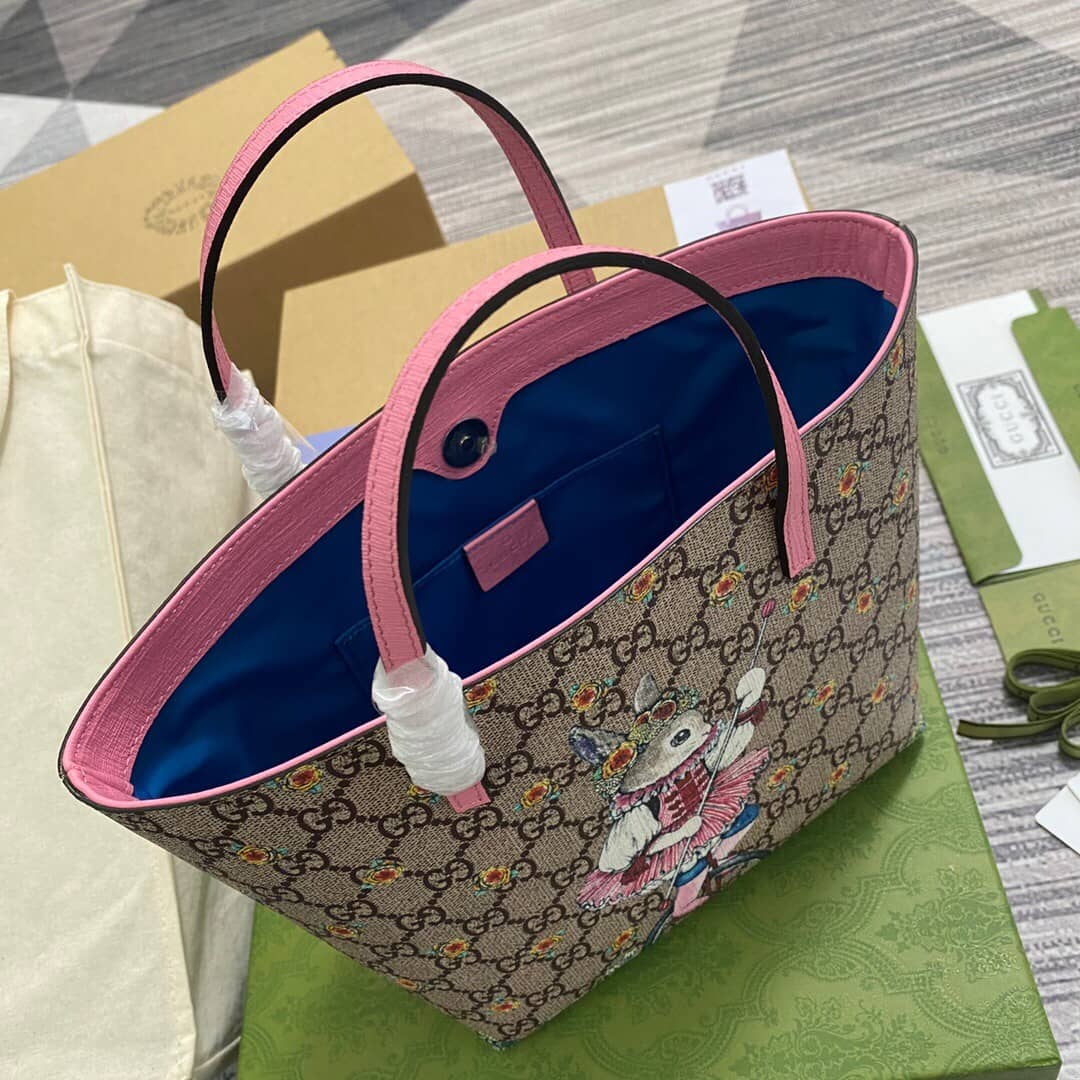 Gvc*1 Children GG Svp*me Canvas Replica Tote Brown 410812