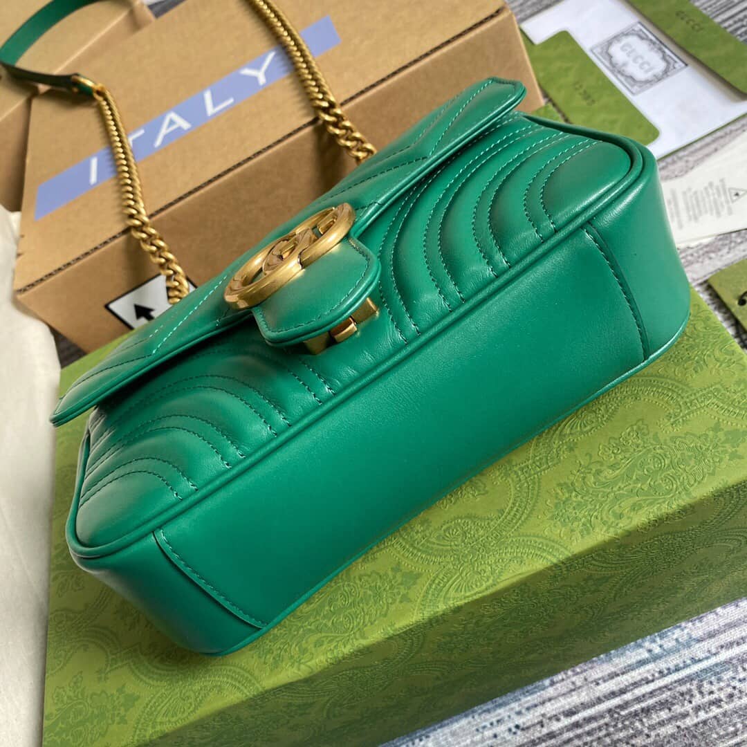 Gvc*1 GG Marmont Mini Matelasse Shoulder Bag Replica Green 446744