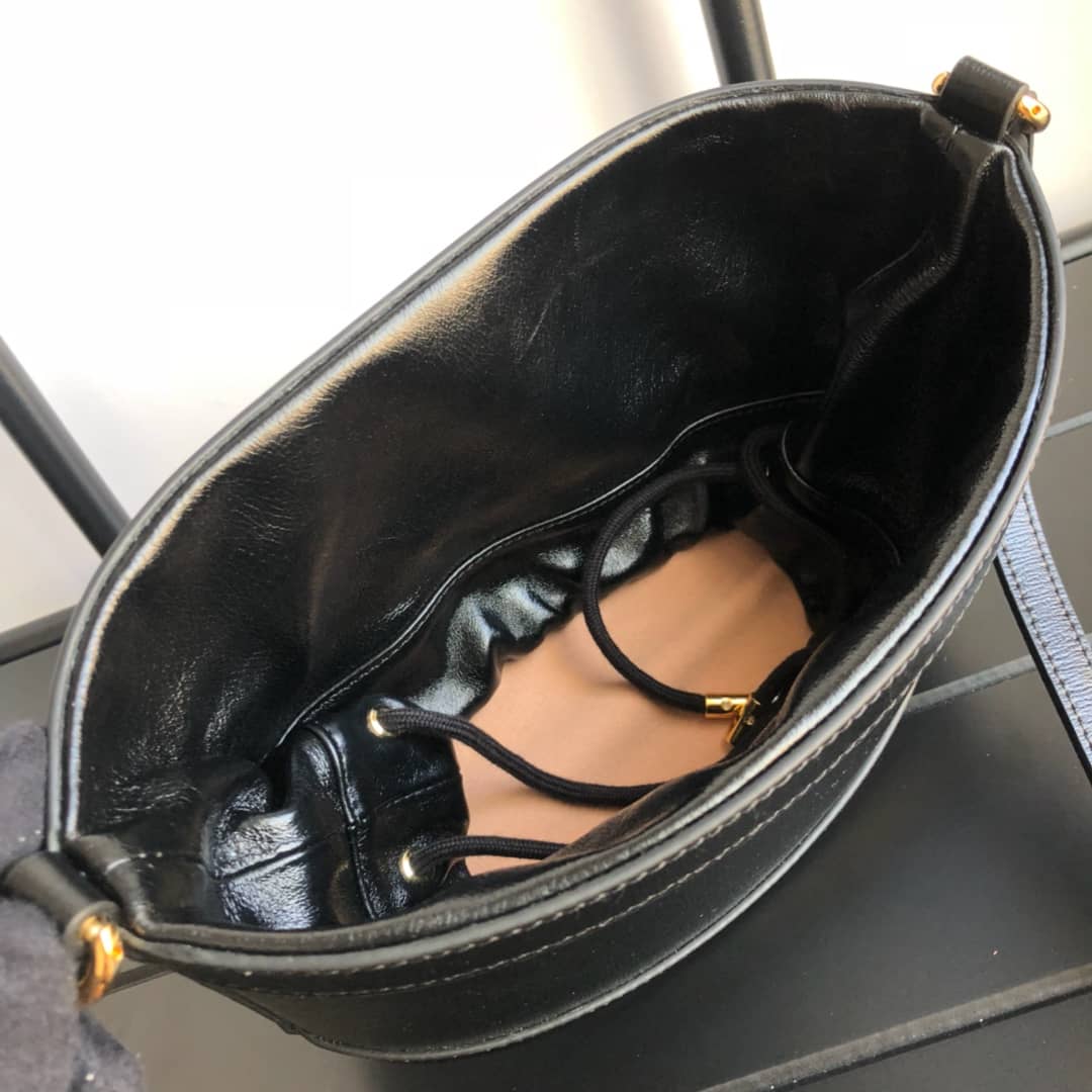 Gvc*1 1955 Horsebit Bucket Bag Replica Black 602118