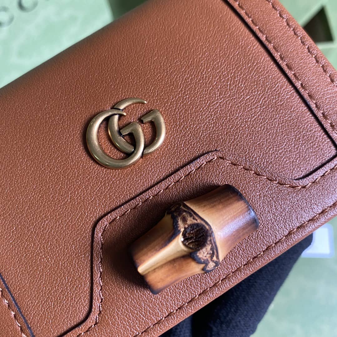 Gvc*1 Diana Leather Card Case Wallet Replica 658244