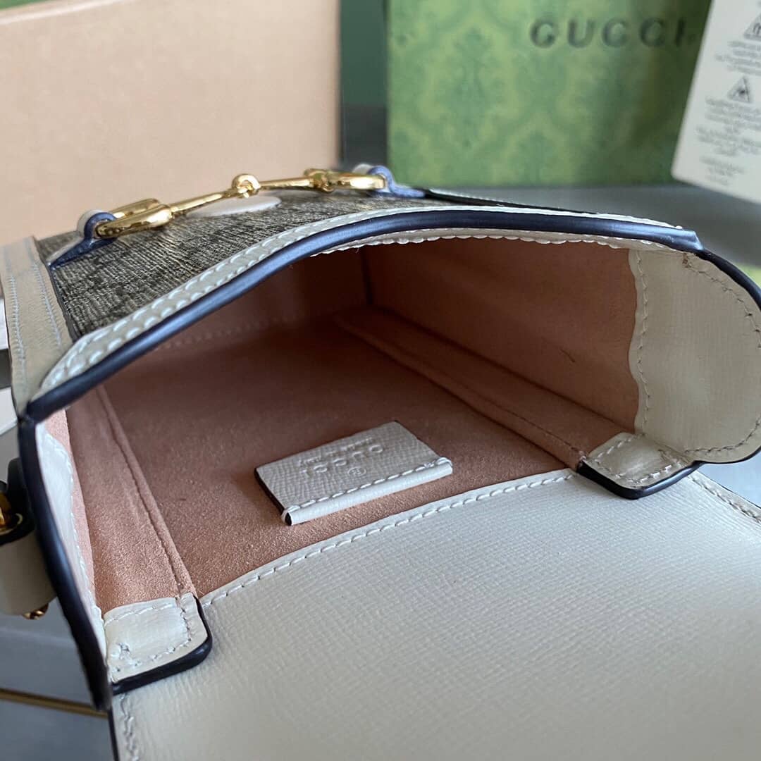 Gvc*1 Horsebit 1955 Mini Bag Brown White 625615 Replica