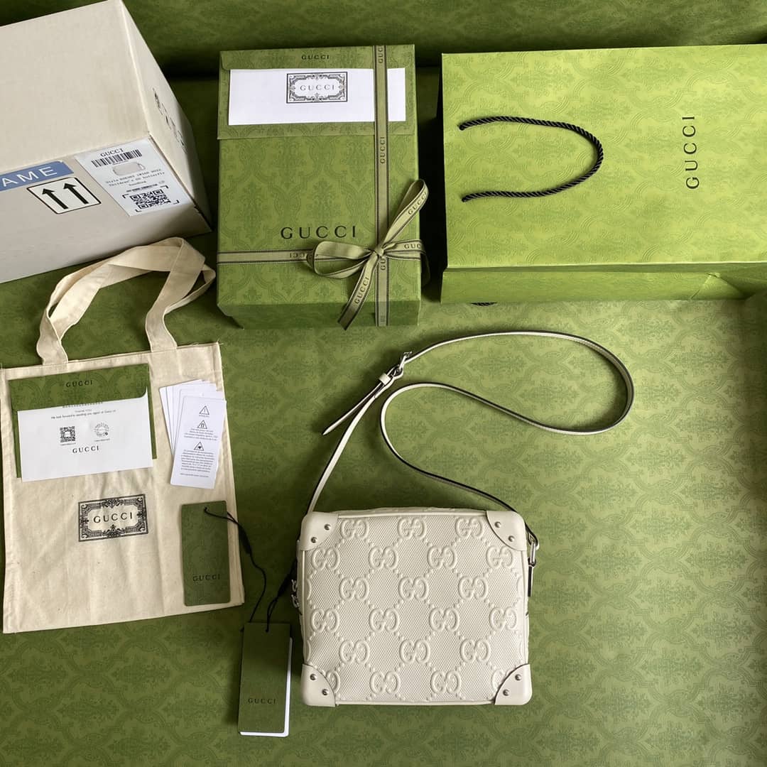 Gvc*1 Svp*me GG Leather Square Shoulder Bag Replica 626363