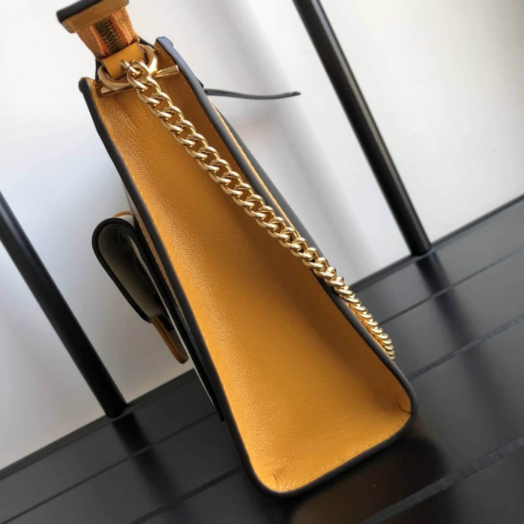 Gvc*1 Small Shoulder Bag With Double G Replica Yellow 648999