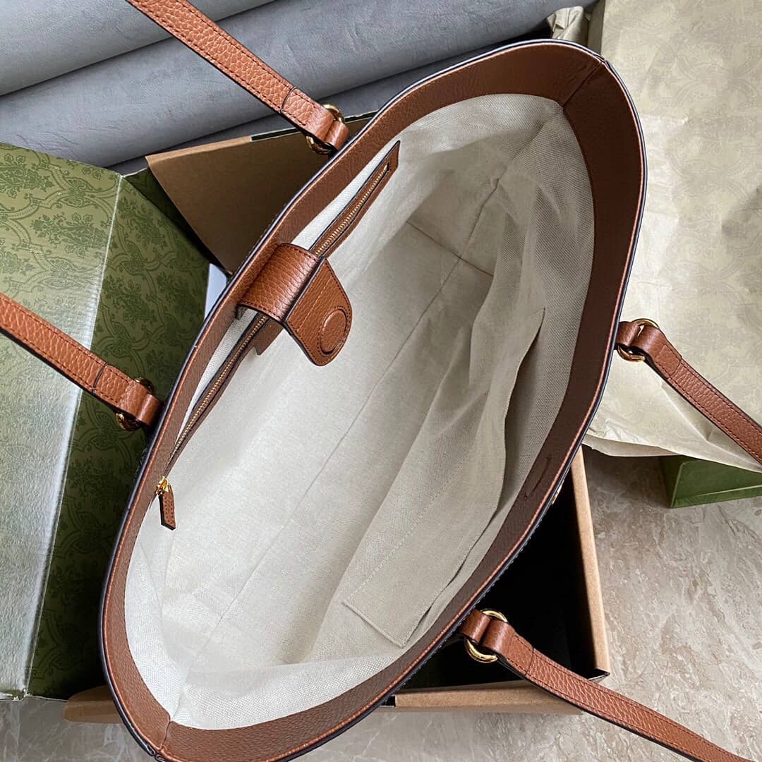 Gvc*1 Ophidia Leather Tote Replica Blue 631685