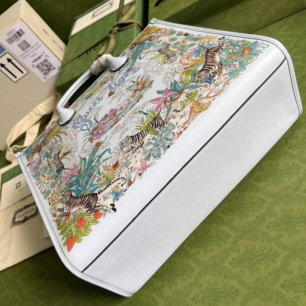 Gvc*1 Tiger Medium Tote Bag Light Blue 687827 Replica