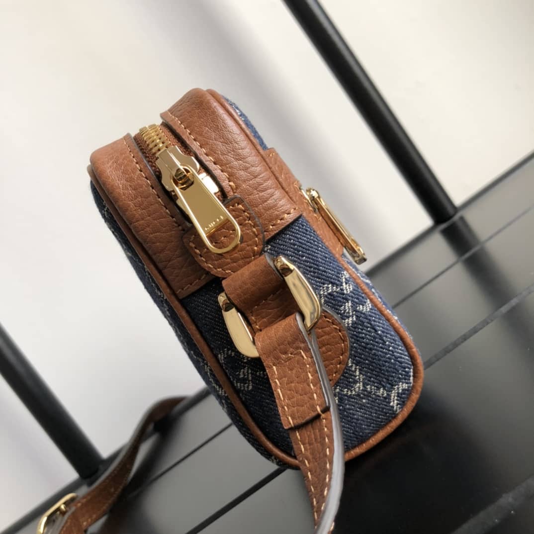 Gvc*1 Ophidia GG Svp*me Mini Shoulder Bag Replica Blue 517350
