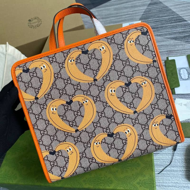 Gvc*1 GG Svp*me Kids Girl Tote Replica Orange 605614