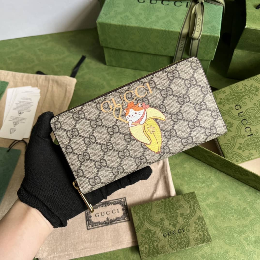 Gvc*1 Bananya Print Canvas Zip Around Long Wallet 701060 Replica