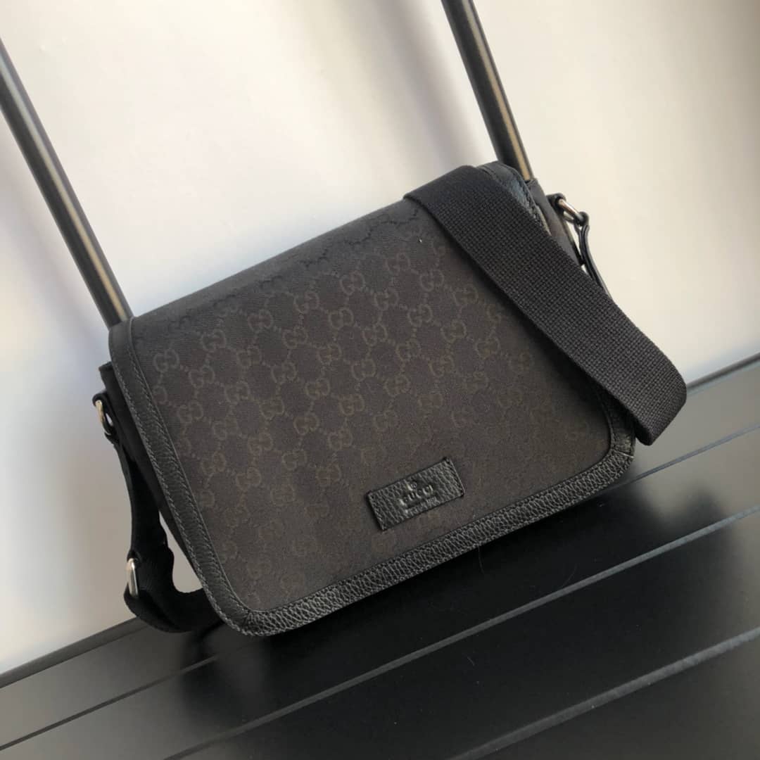 Gvc*1 GG Gvc*1ssima Medium Canvas Crossbody Bag Replica Black 449172