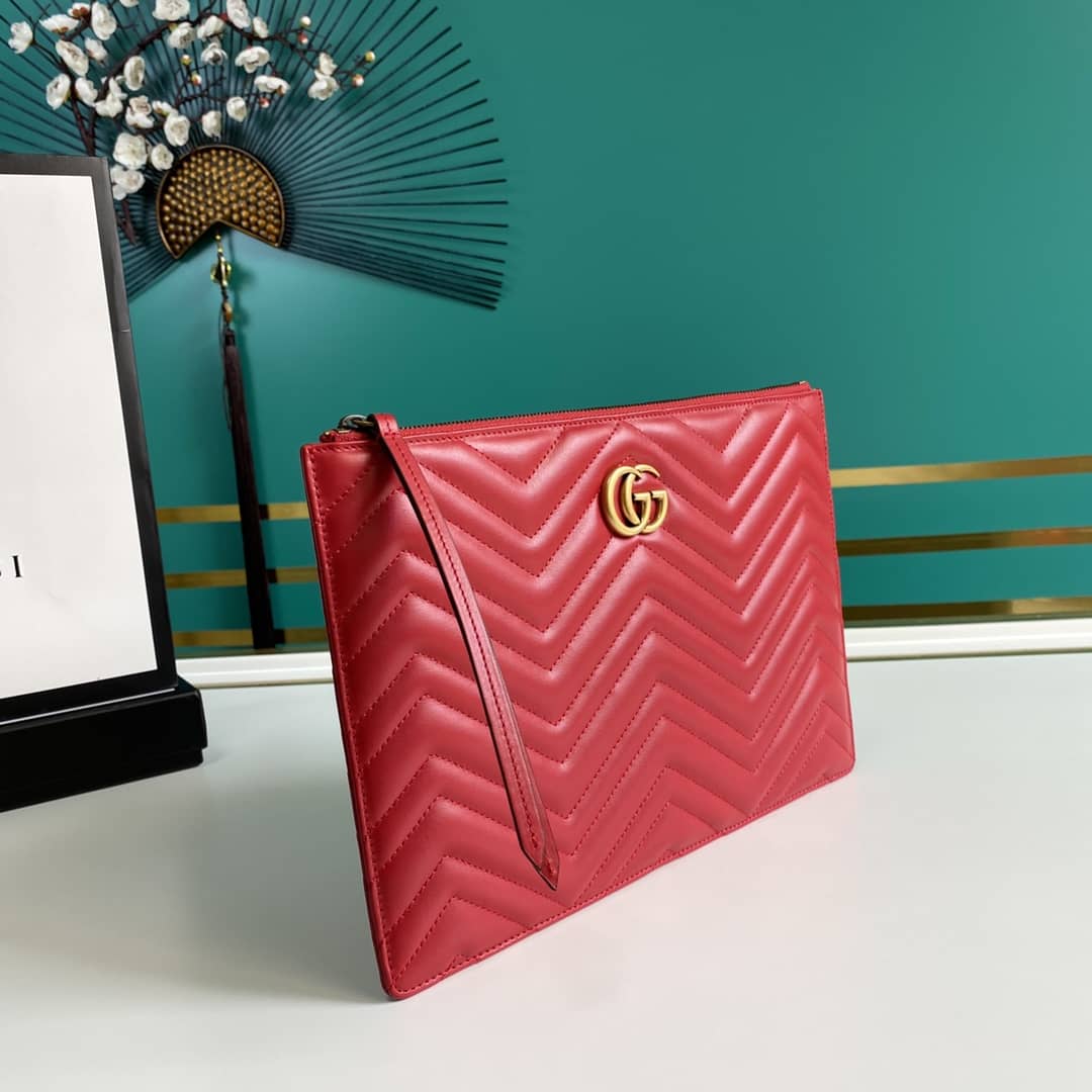 Gvc*1 GG Marmont Leather Clutch Replica 476440