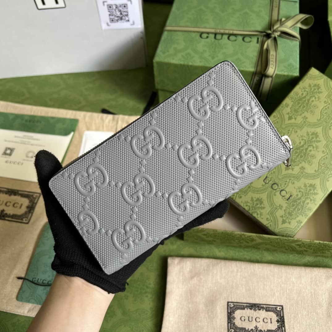 Gvc*1 Mens GG Embossed Zip Replica Wallet 625558