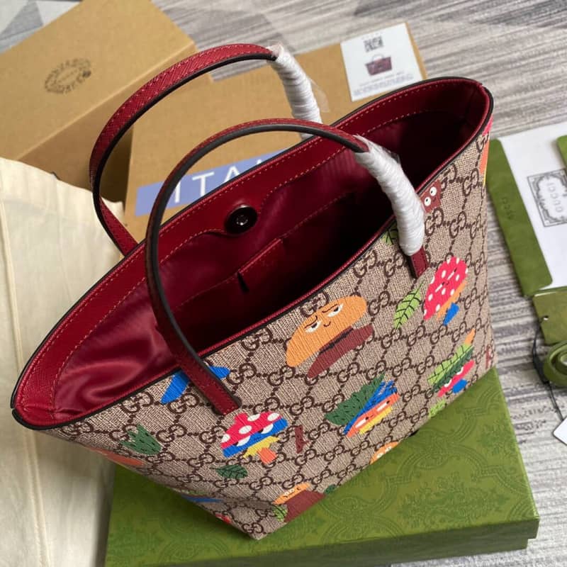 Gvc*1 Children GG Svp*me Canvas Replica Tote Brown 410812