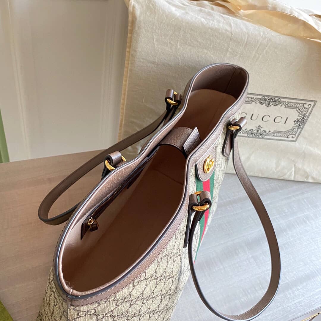 Gvc*1 Ophidia Leather Tote Replica Gray 631685