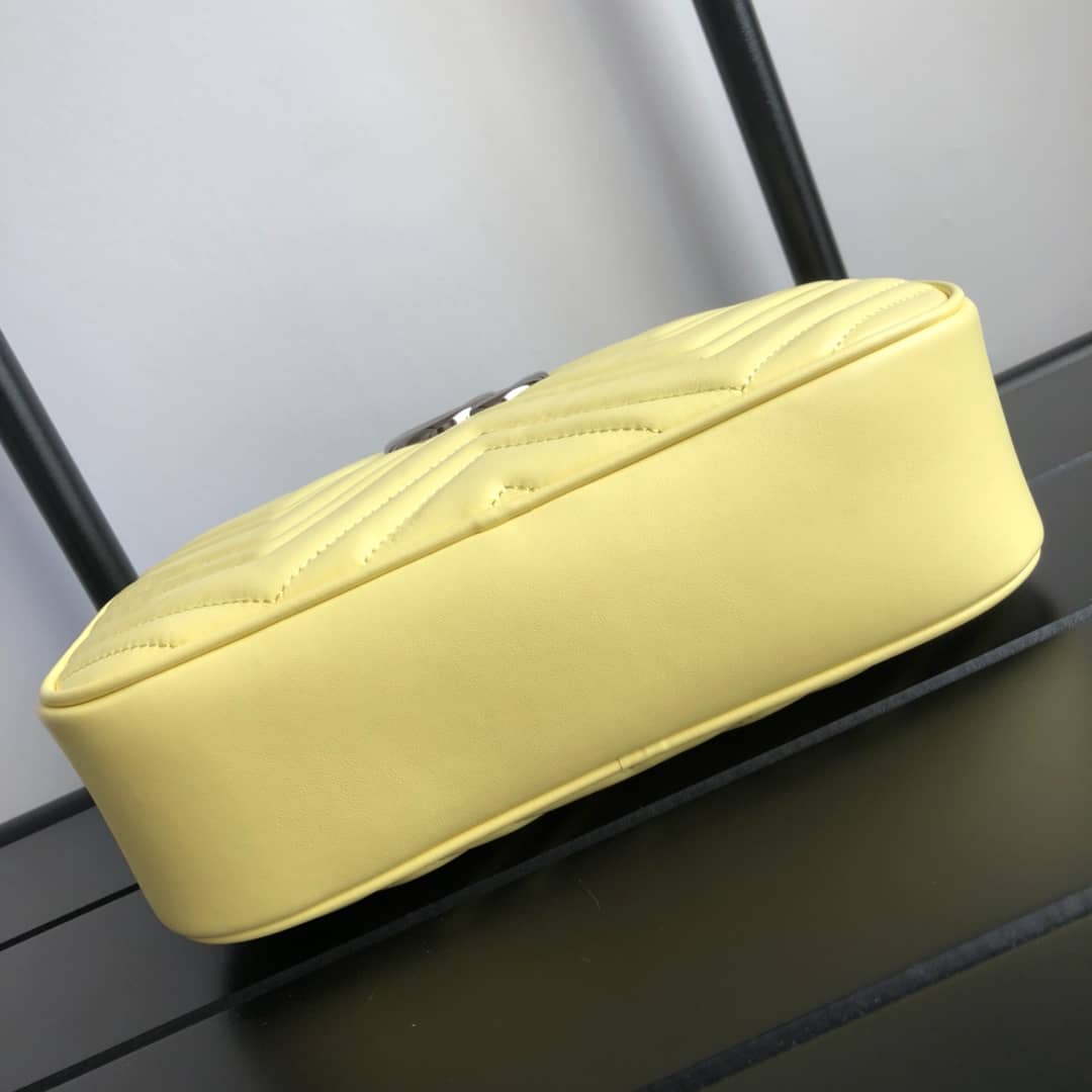 Gvc*1 GG Marmont Small Shoulder Handbag Camera Bag Replica Yellow 447632