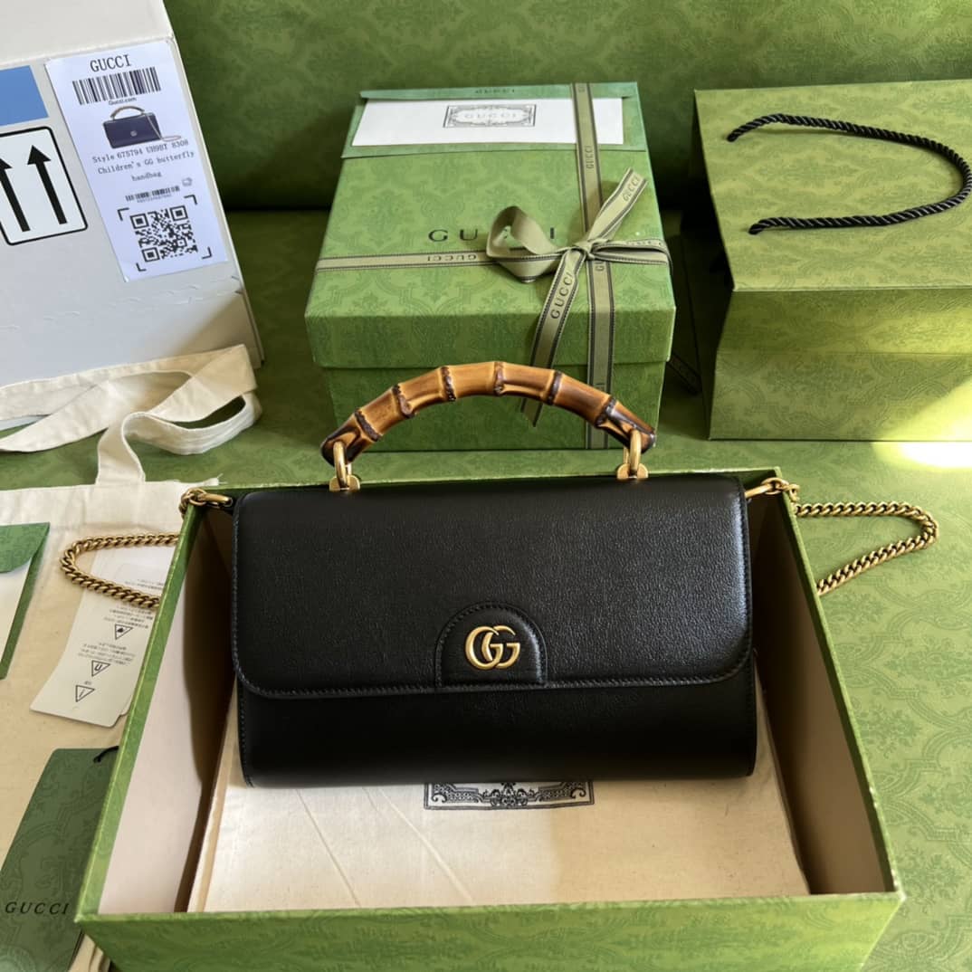 Gvc*1 GG Large Top Handle Bag With Bamboo 675795 Replica
