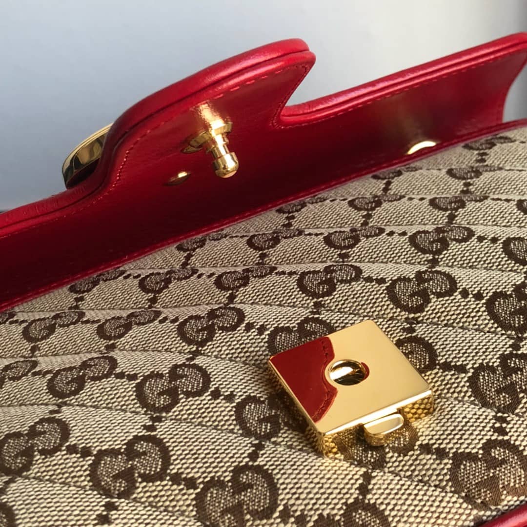 Gvc*1 GG Marmont Matelasse Shoulder Bag Replica Red 443497