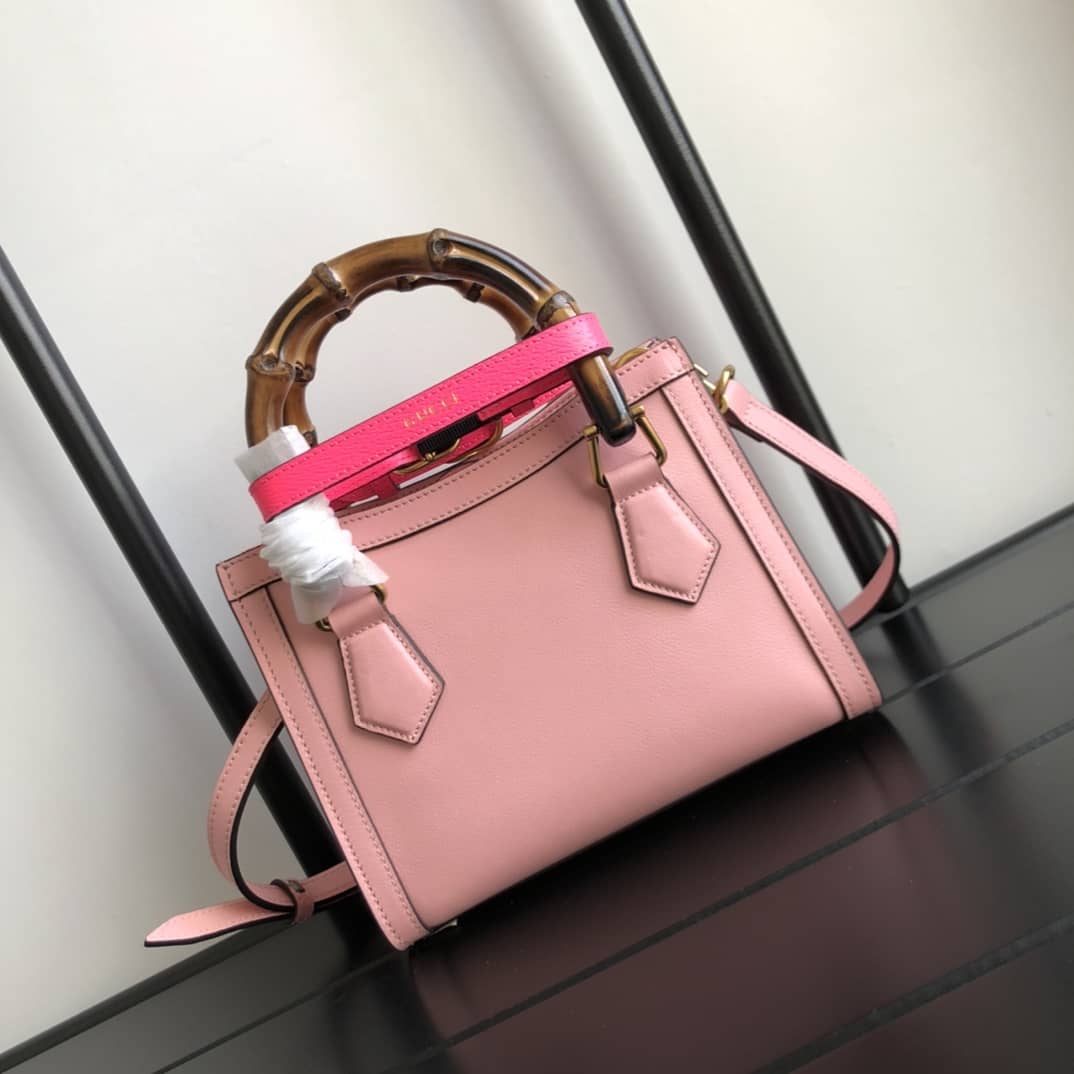 Gvc*1 Diana Mini Bamboo Tote Bag Replica Pink 655661