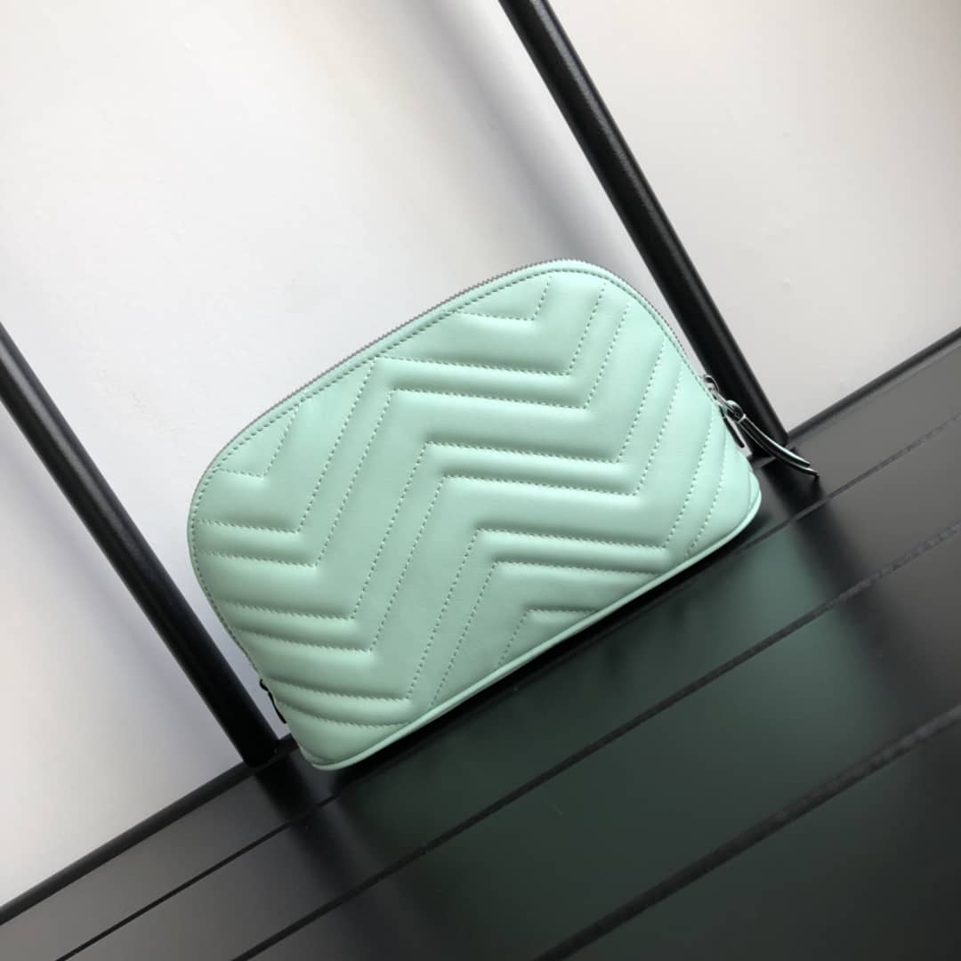 Gvc*1 GG Marmont Quilted Vanity Bag Replica Green 625690