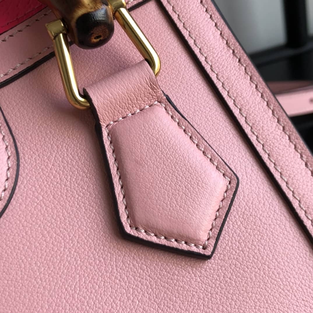 Gvc*1 Diana Mini Bamboo Tote Bag Replica Pink 655661