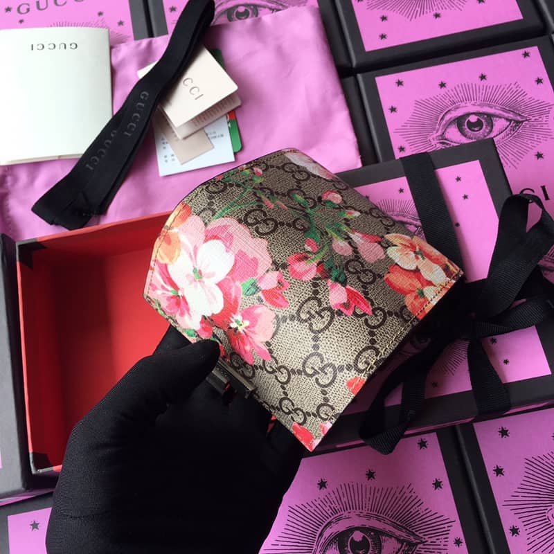 Gvc*1 Padlock Bee Star Print Calfskin Wallet Replica 453155