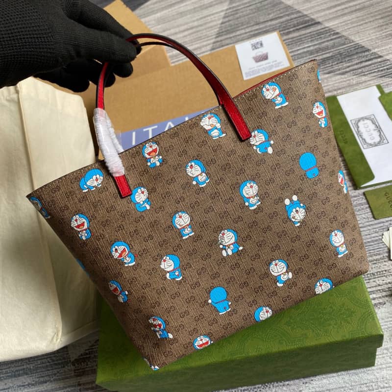 Gvc*1 Children GG Svp*me Canvas Replica Tote Brown 410812