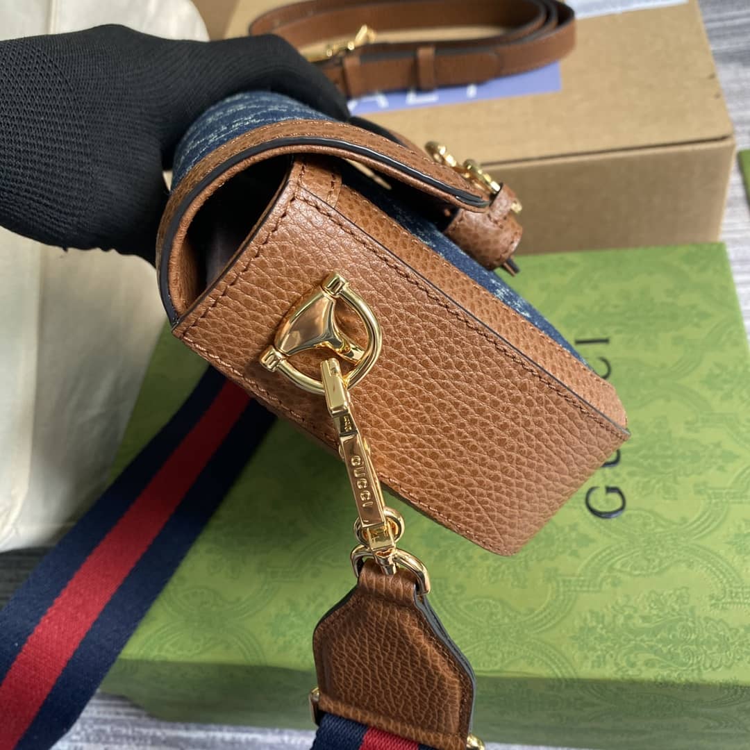 Gvc*1 1955 Horsebit Svp*me GG Canvas Mini Shoulder Bag Replica 658574