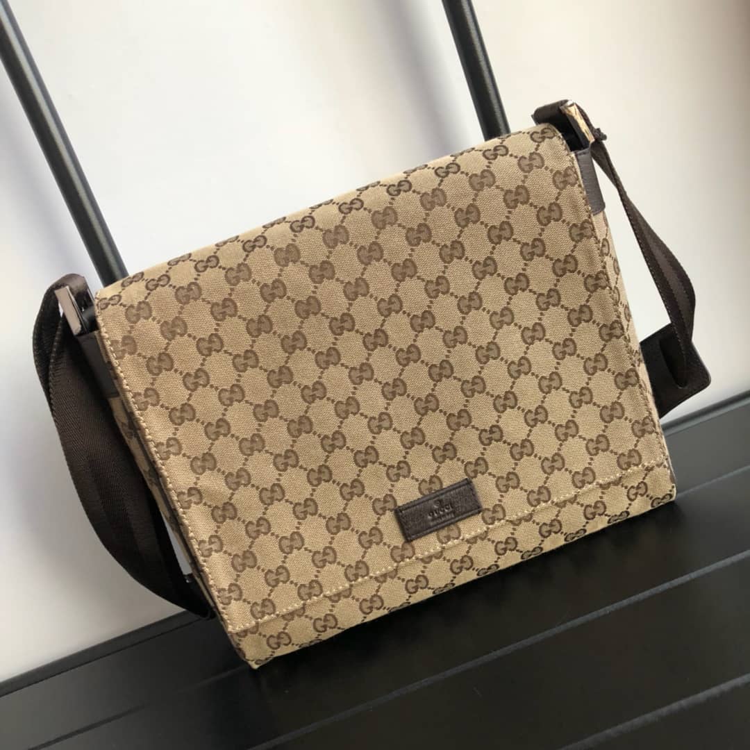 Gvc*1 GG Canvas Messenger Bag Replica Brown 146236