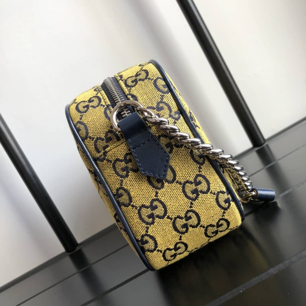 Gvc*1 GG Marmont Small Shoulder Handbag Camera Bag Replica Yellow 447632