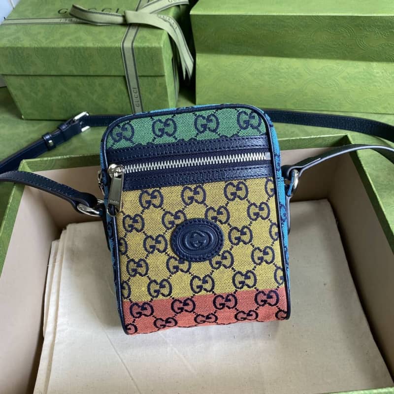 Best Replica Gvc*1 GG Multicolor Canvas Messenger Bag Replica 658659(ColaReps)