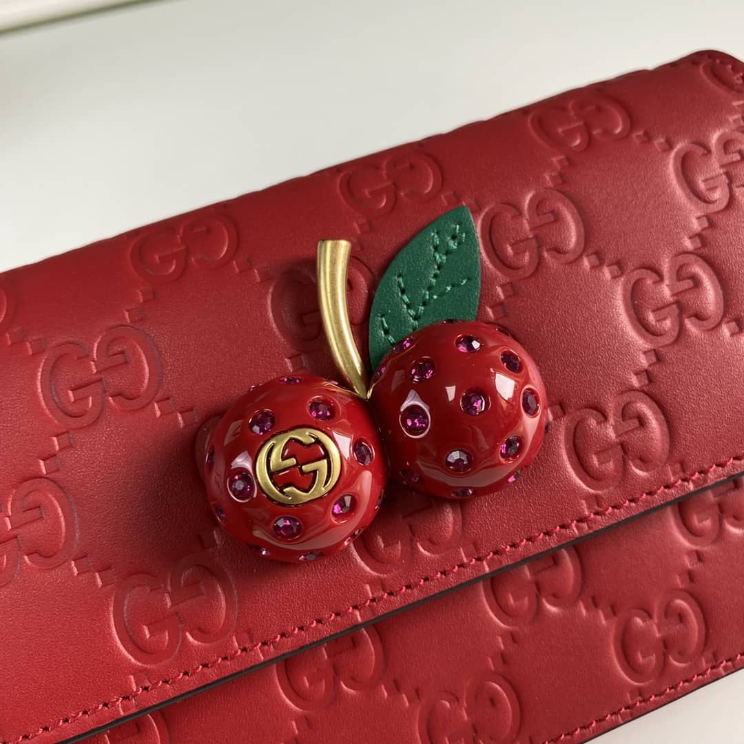 Gvc*1 Svp*me GG Mini Bag With Cherries Replica 481291