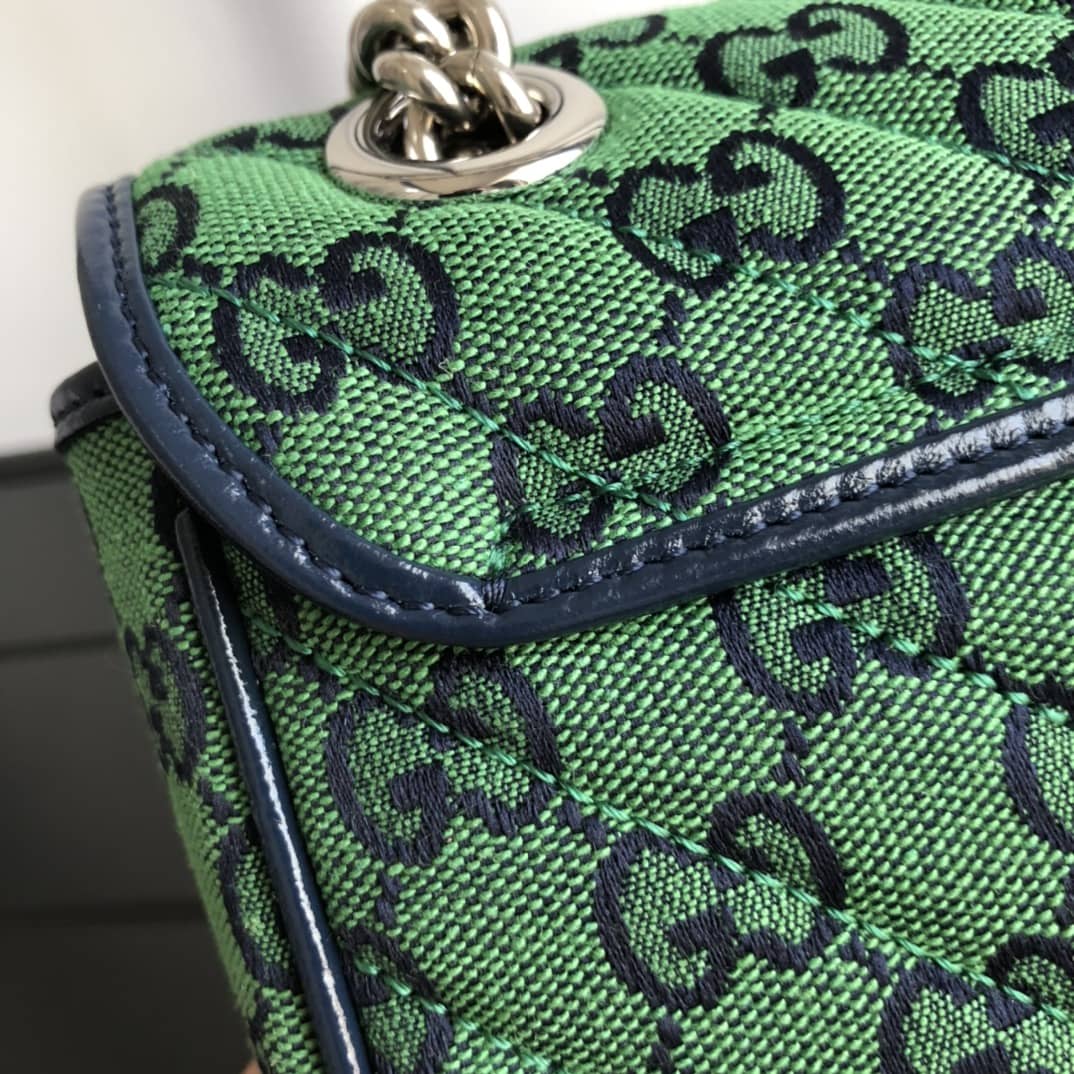 Gvc*1 GG Marmont Matelasse Shoulder Bag Replica Green 443497
