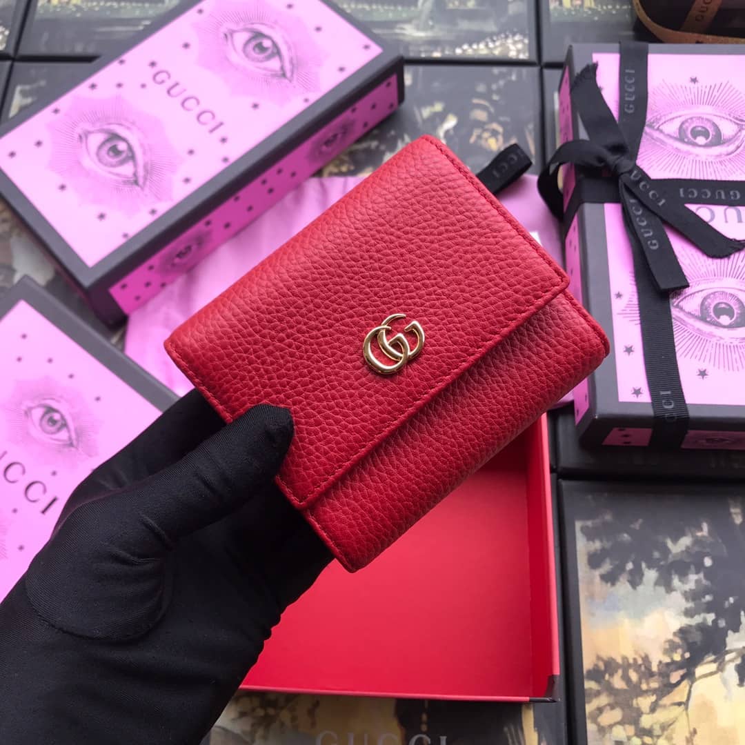 Gvc*1 Leather Folding Wallet Replica 546584 Red