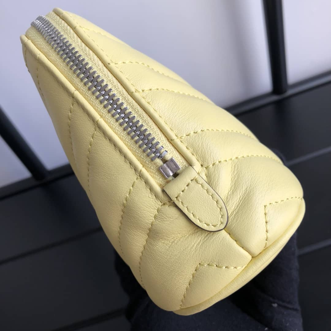 Gvc*1 GG Marmont Quilted Vanity Bag Replica Yellow 625690
