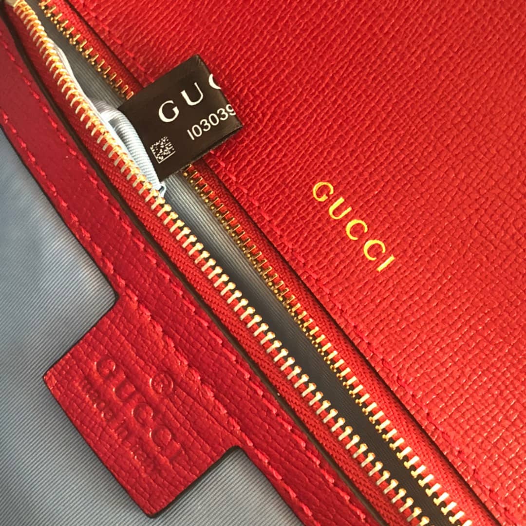 Gvc*1 GG Ring Torchon Leather Shoulder Bag Replica Red 589474