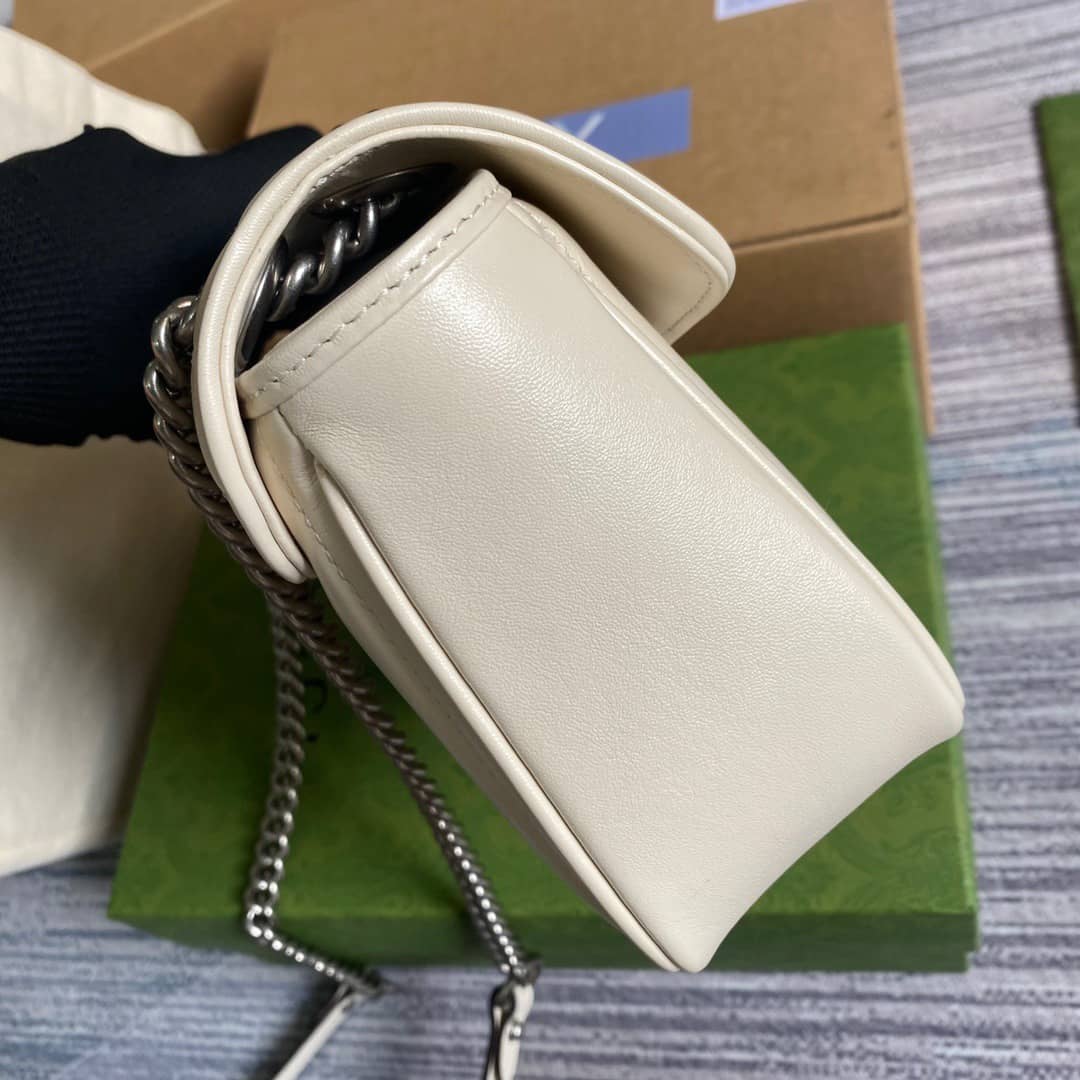 Gvc*1 GG Marmont Matelasse Shoulder Bag Replica White 443497