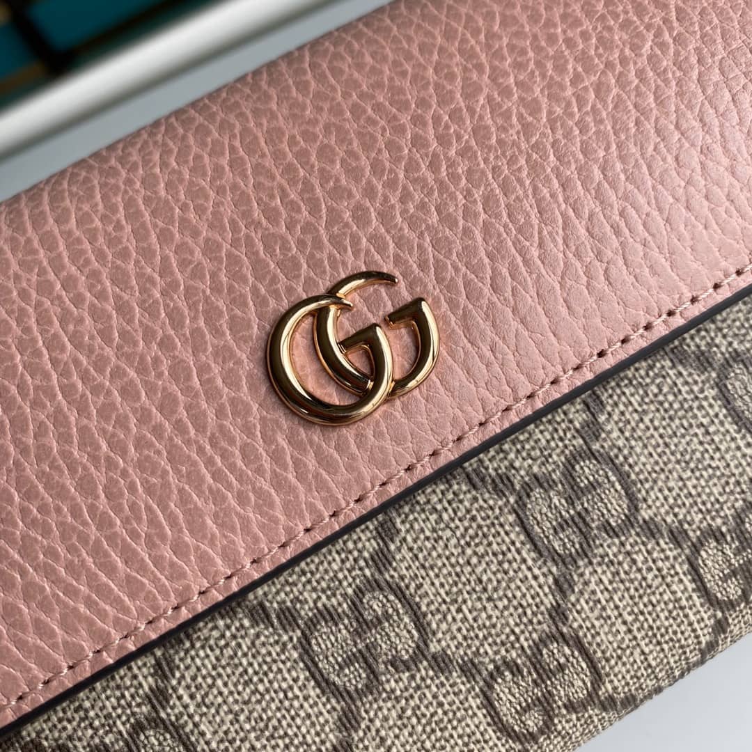 Gvc*1 GG Marmont Leather Chain Wallet Replica 546585