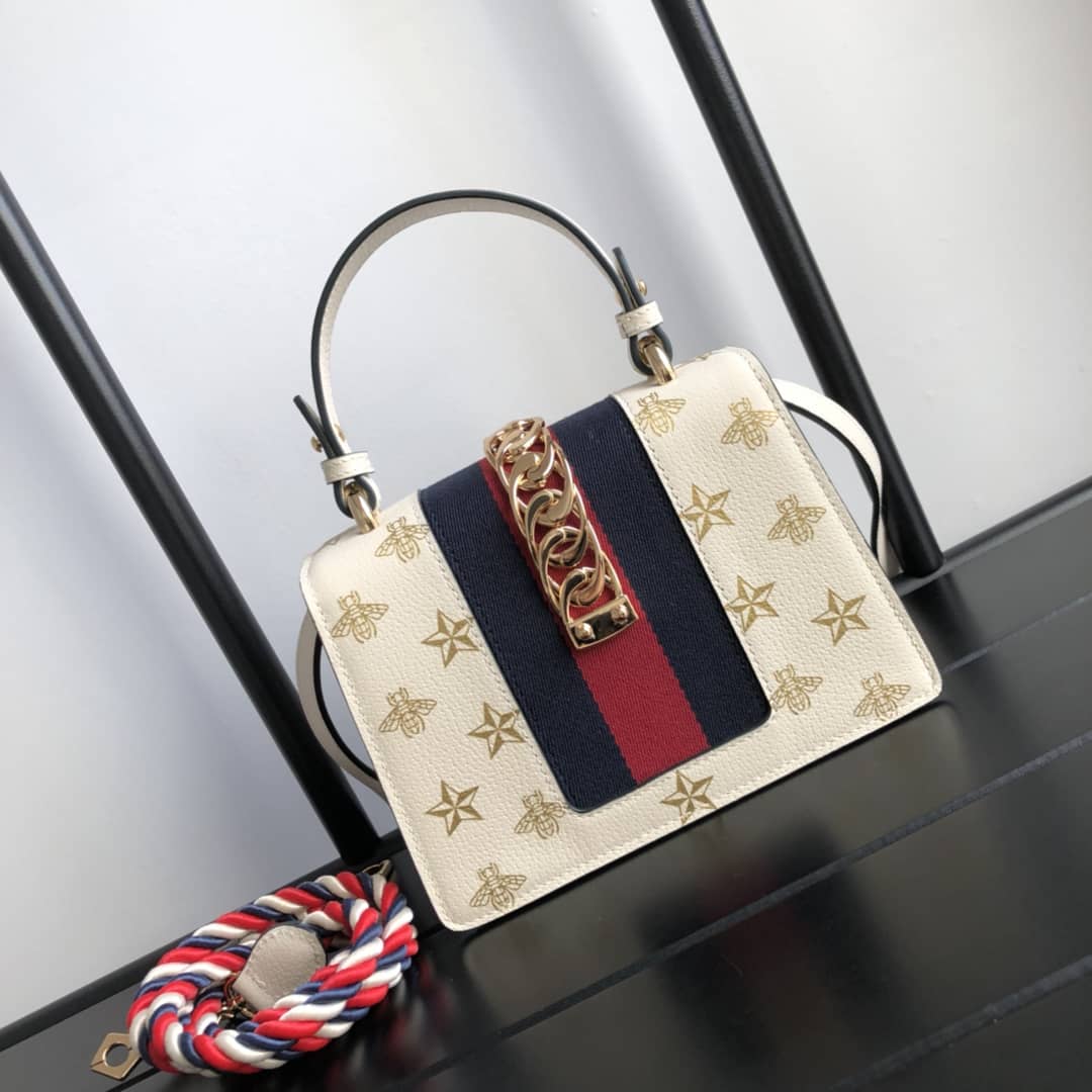 Gvc*1 GG Sylvie Mini Shoulder Bag Replica White 470270