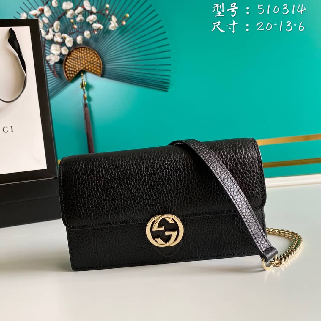 Gvc*1 Interlocking Crossbody Bag Chain Wallet Replica 510314