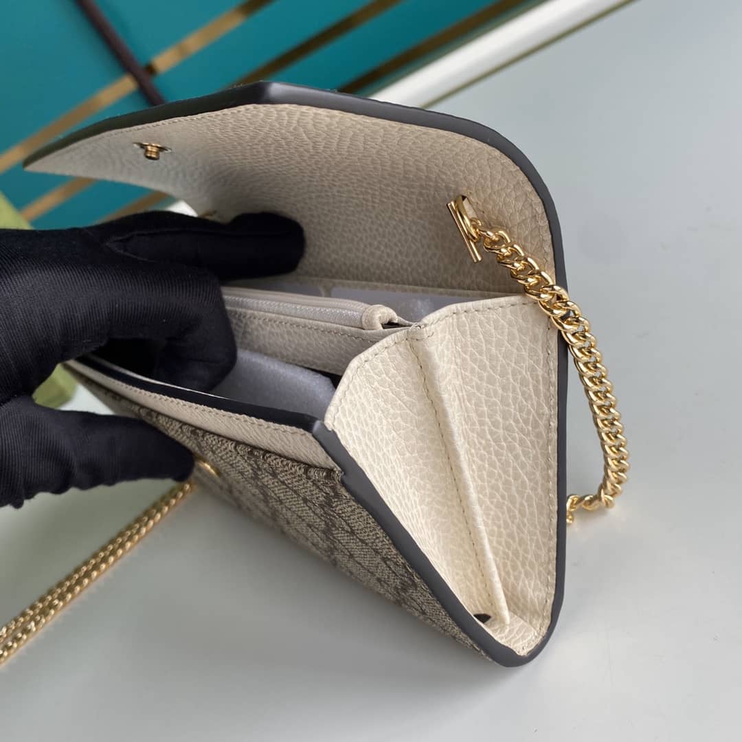 Gvc*1 GG Marmont Leather Chain Wallet Replica 546585