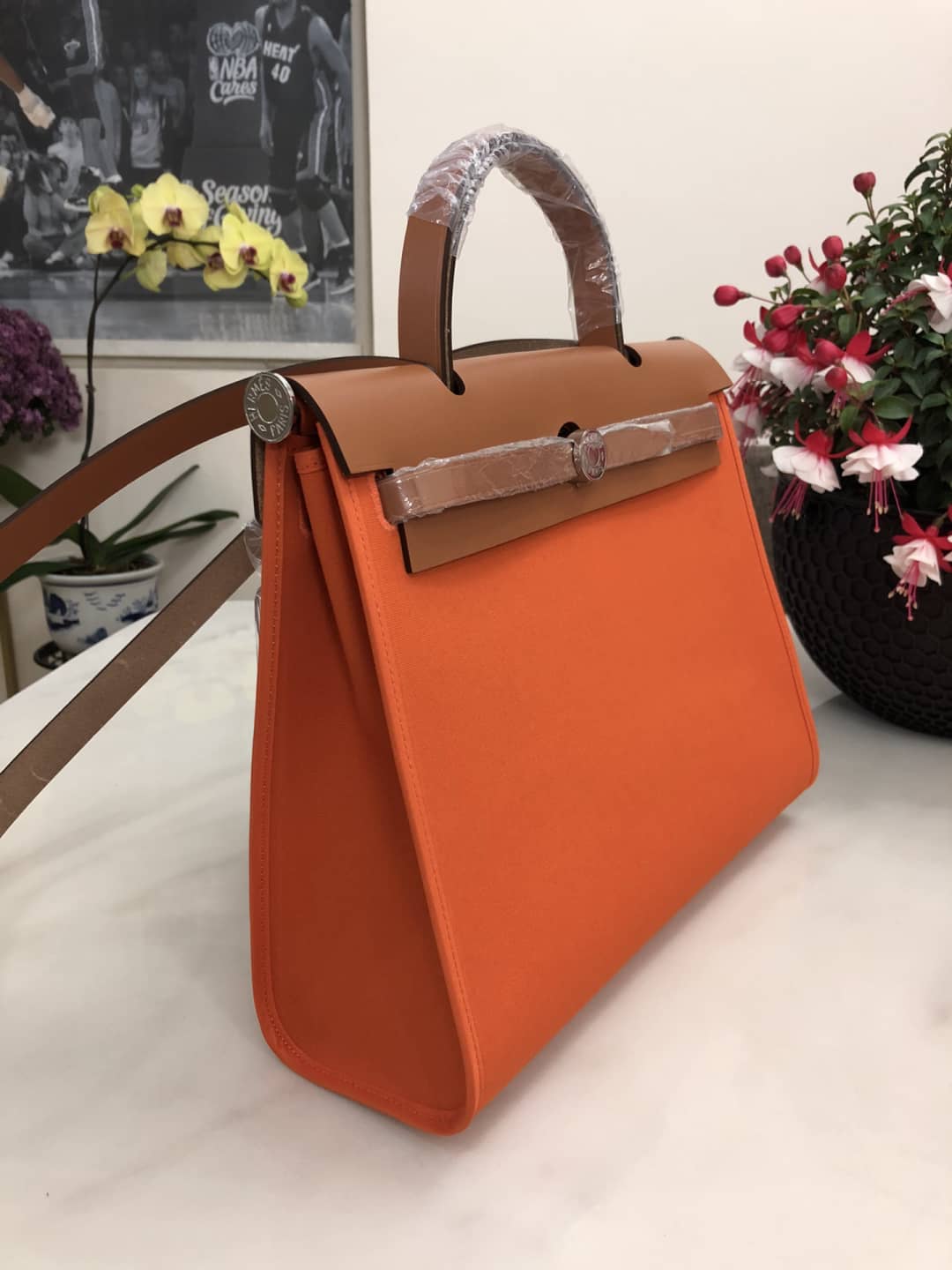 H**me5 Bag Replica 31 Canvas Leather HerBag