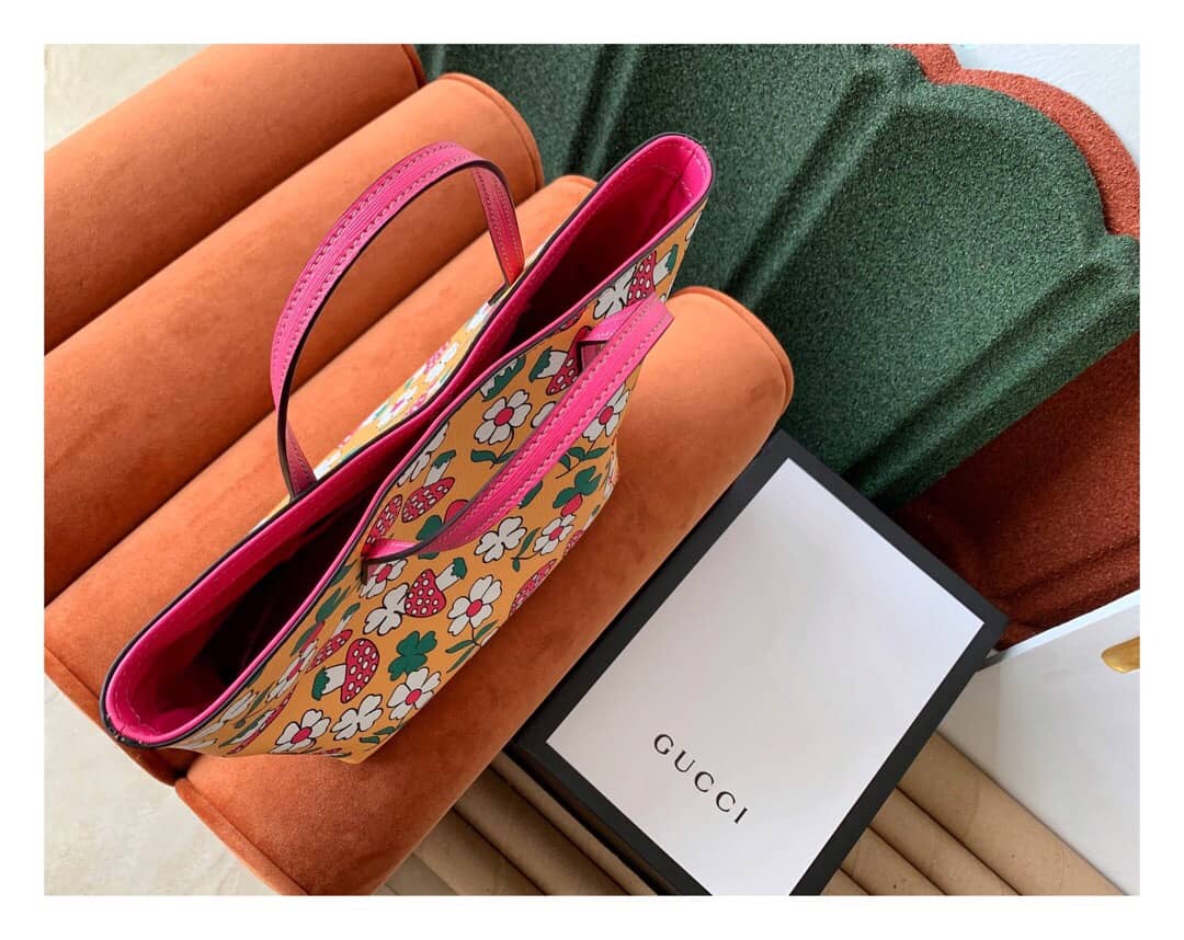 Gvc*1 Children GG Tote With Pineapple Bag Replica Orange 580840