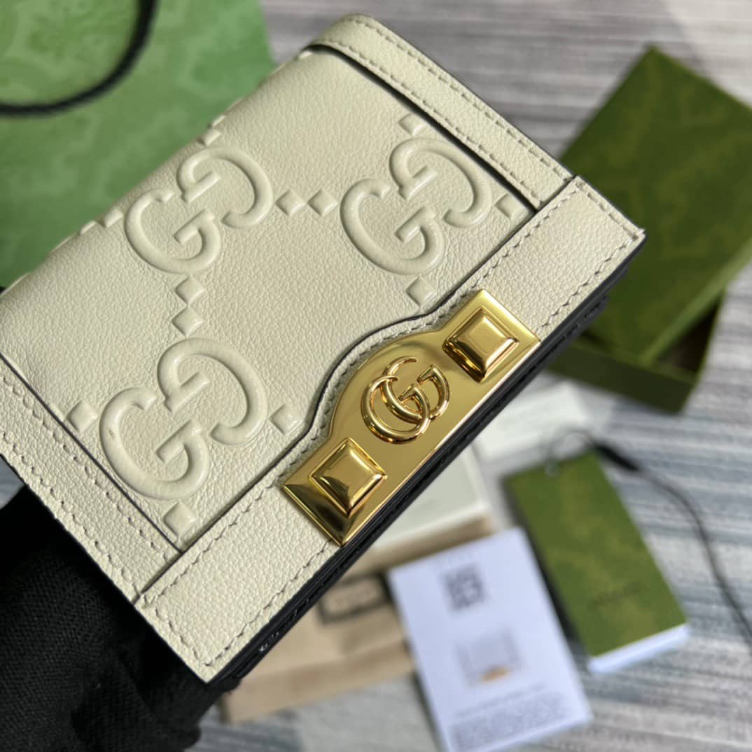 Gvc*1 GG Card Case Wallet White 676150 Replica