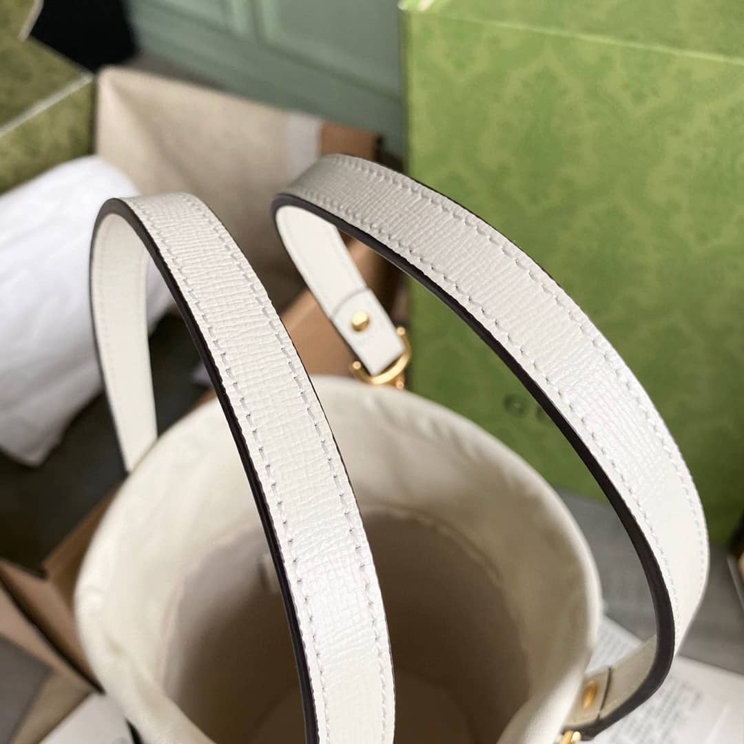 Gvc*1 Horsebit Bag Dupe 1955 Small Bucket Bag Replica White 637115